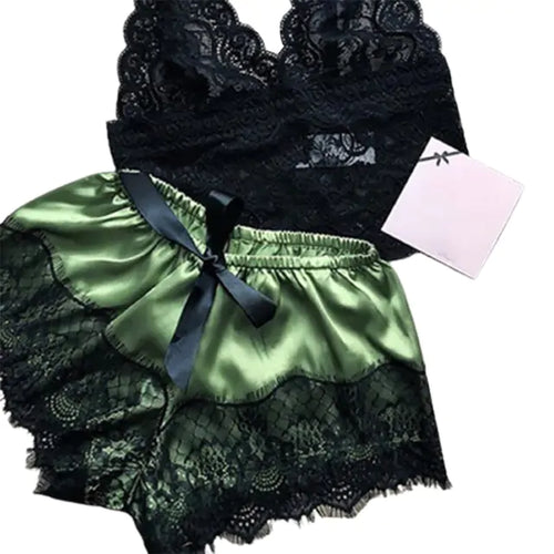 Load image into Gallery viewer, Lace Satin Sleepwear Set
