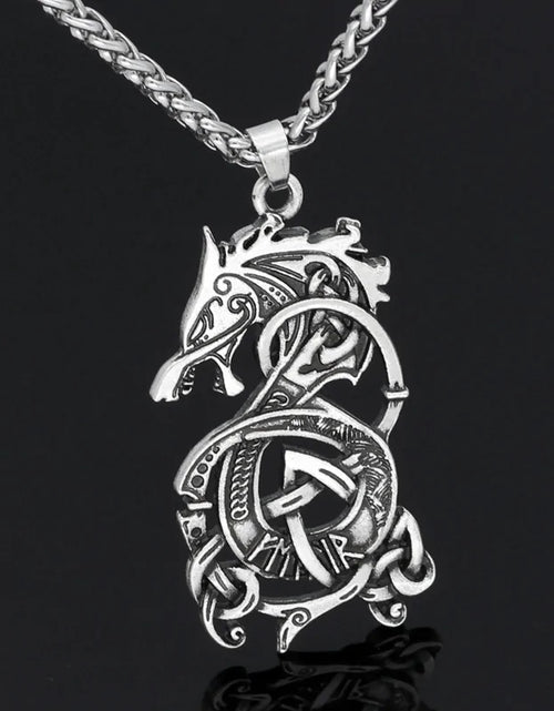 Load image into Gallery viewer, Viking Dragon Pendant Necklace
