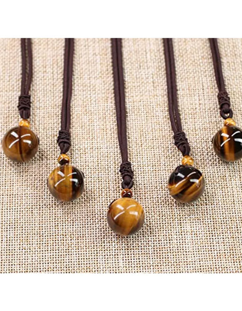 Load image into Gallery viewer, Tiger Eye Stone Pendant Necklace
