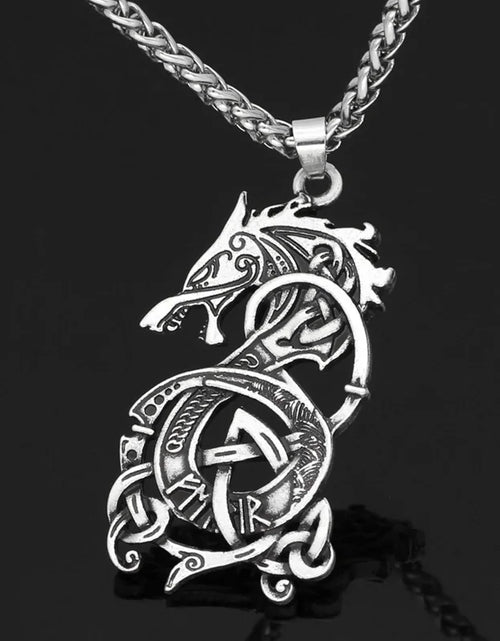 Load image into Gallery viewer, Viking Dragon Pendant Necklace

